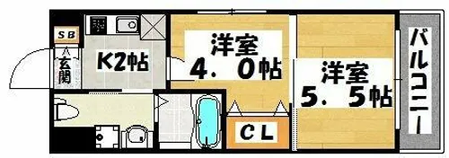 アイセレブ薬院【5階】の間取り