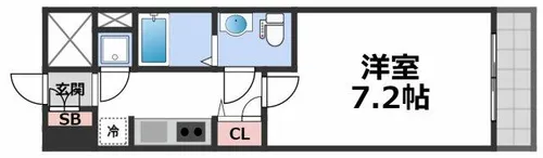 アドバンス上町台ラシュレ【12階】の間取り