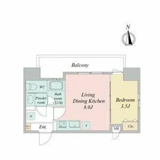 グランドゥール名駅西(旧ルネフラッツ名駅西)【4階】の間取り