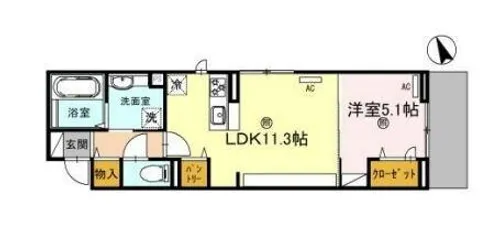 D-Place安田【1階】の間取り