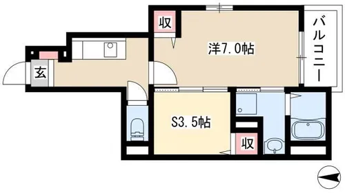 サニーアベニュー【1階】の間取り