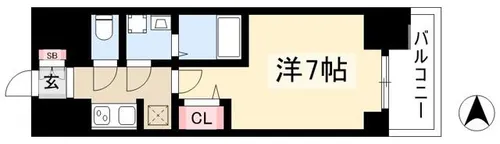 S-RESIDENCE上前津駅前【401号室】の間取り