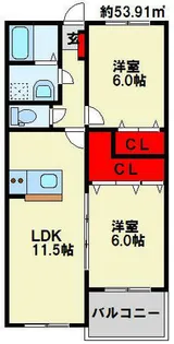 プレステージ東貫 αⅠ【205号室】の間取り