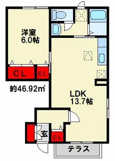 フォンテーヌ南行橋 A棟【1階】の間取り