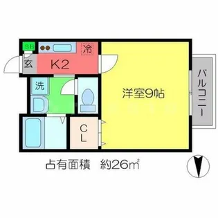 アムール一乗寺【1階】の間取り