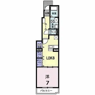 サンリット スクエアーS.K【103号室】の間取り