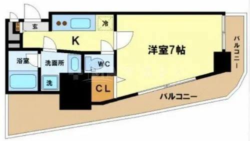 カスタリアタワー肥後橋【17階】の間取り