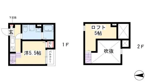 Monstera 春敲【102号室】の間取り