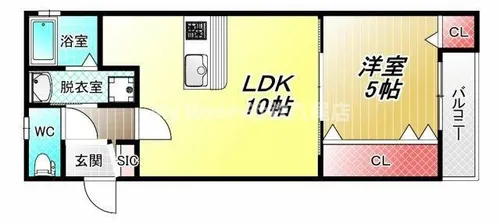 シティコート八尾WEST(A)【3階】の間取り