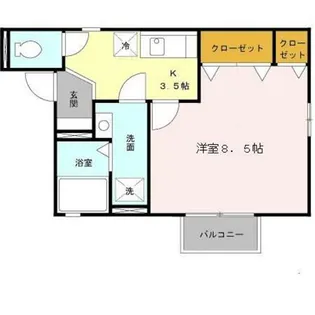 サニーハウス法善寺【1階】の間取り