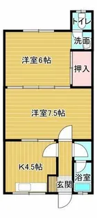 川辺平家B【5号室】の間取り