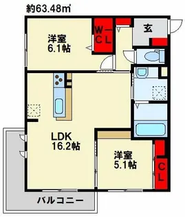 デネブ学研台【2階】の間取り
