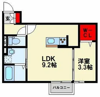 D-ROOM桜 本城【2階】の間取り