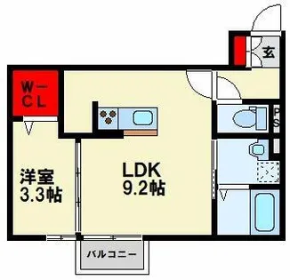D-ROOM桜 本城【3階】の間取り