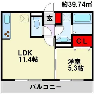 リアン ド ファミーユ穴生【2階】の間取り
