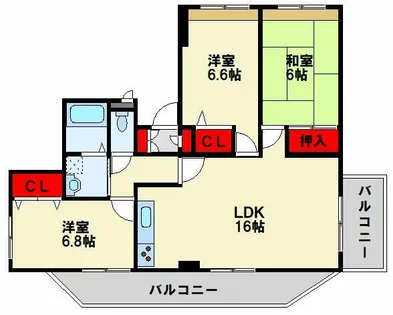 ひまわりハイツ日の出【3階】の間取り