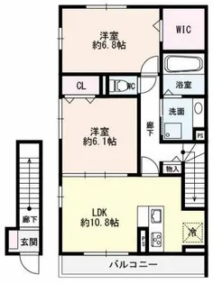 ベルフィオーレ平田【2階】の間取り