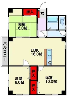 アルカサール菅原【402号室】の間取り