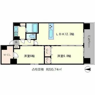 ベラジオ京都一乗寺【2階】の間取り