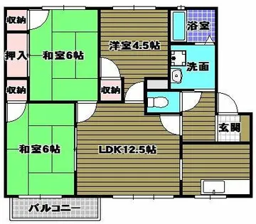 北浦第二ハイツ【2階】の間取り