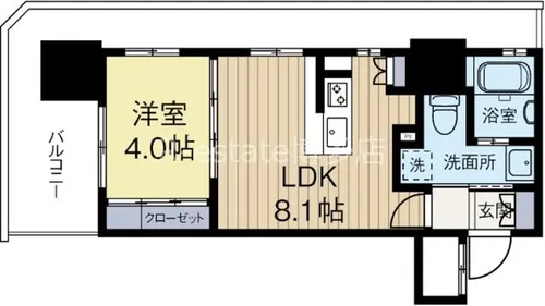 福岡県福岡市中央区渡辺通5丁目【マンション】の間取り
