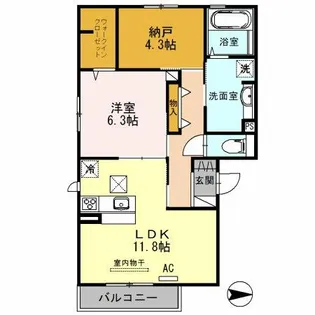 セクレール北本町 A棟【1階】の間取り