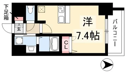 プレサンスNAGOYA桜通ビッグビート【0808号室】の間取り