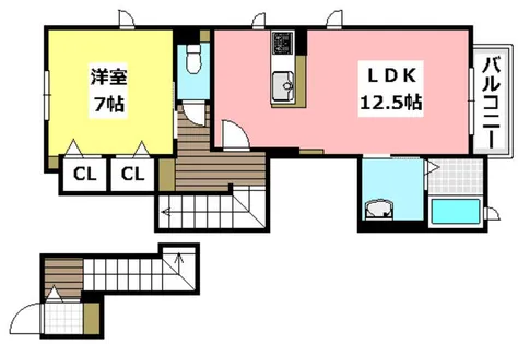あやめハイツ東奈良【2階】の間取り