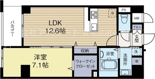 ベルコルティーレ【7階】の間取り