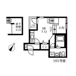 愛知県名古屋市熱田区木之免町【アパート】の間取り