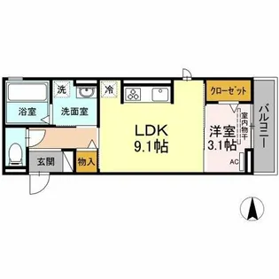 レールサイドコート花中【302号室】の間取り