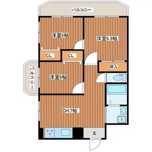 ウエストコート石切【2階】の間取り