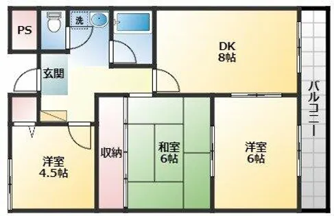 ラ・テール西田【3階】の間取り