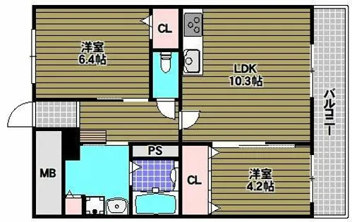 YF宮山台ガーデン【2階】の間取り