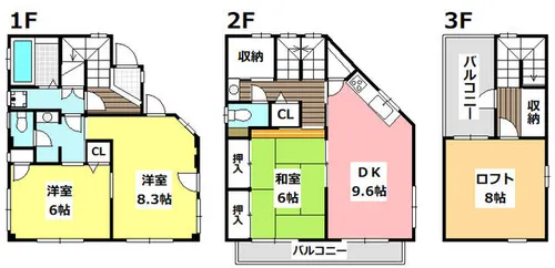 大阪府茨木市中津町【一戸建】の間取り