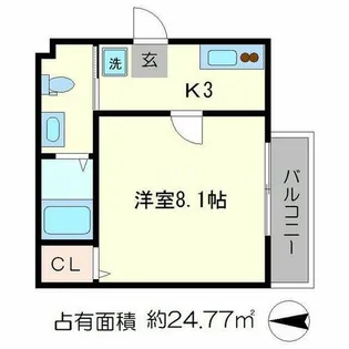 サンフォレスト北白川【1階】の間取り