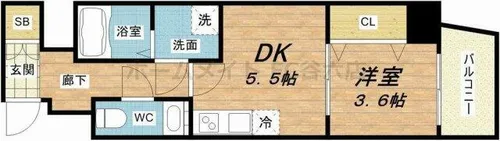 エステムコート南堀江IIICHURA【14階】の間取り