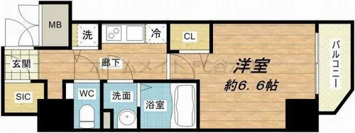 ララプレイス難波シエール【13階】の間取り