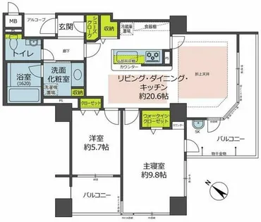 アパタワーズ神戸三宮【6階】の間取り