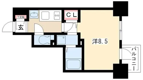 エステムプラザ名古屋・栄プレミアム【14階】の間取り