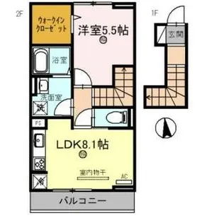 グランディール網干【2階】の間取り