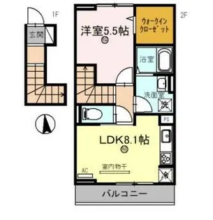 グランディール網干【2階】の間取り