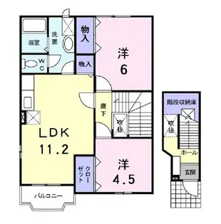 プリムヴェール【201号室】の間取り