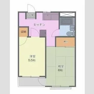 ハイコーポ谷野【1階】の間取り