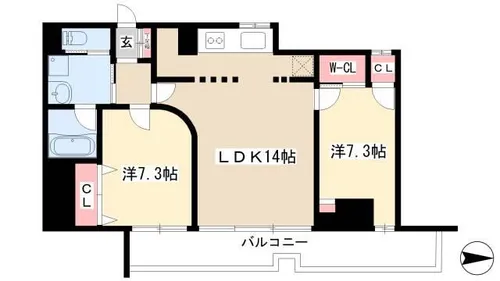 ランドハウス泉【0202号室】の間取り
