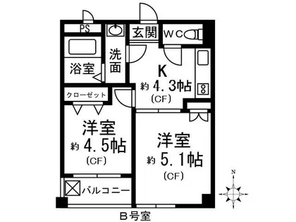吉川屋ビル【4B号室】の間取り