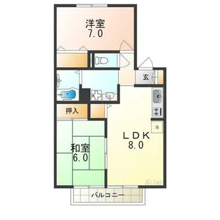 トリヴァンベール松川【2階】の間取り