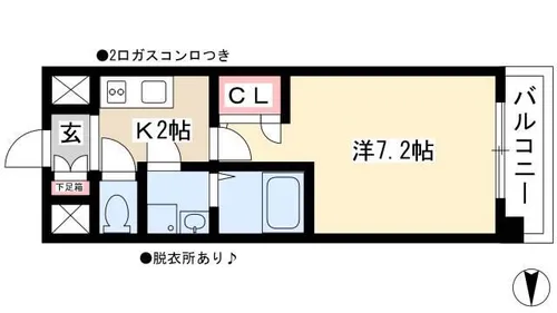 UURコート名古屋名駅【9階】の間取り