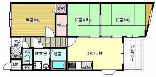フリーディオ富田林【2階】の間取り