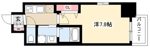 エステムコート名古屋今池アーバンゲート【804号室】の間取り